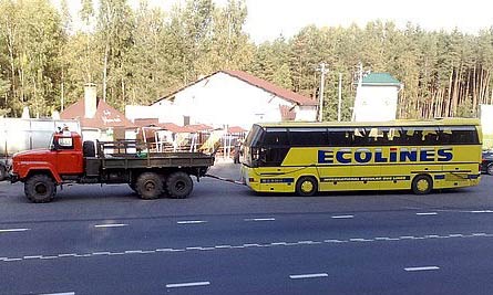 Буксировка автобуса